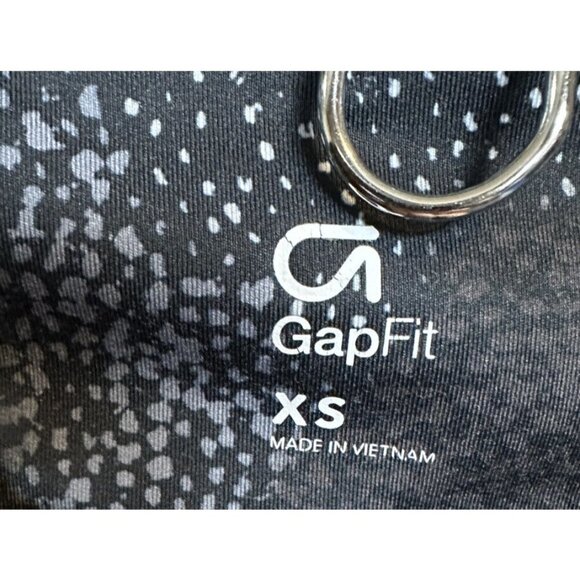 GAP FIT Women's black gray leggings with sheer mesh panel, sz XS, EUC - Picture 3 of 6